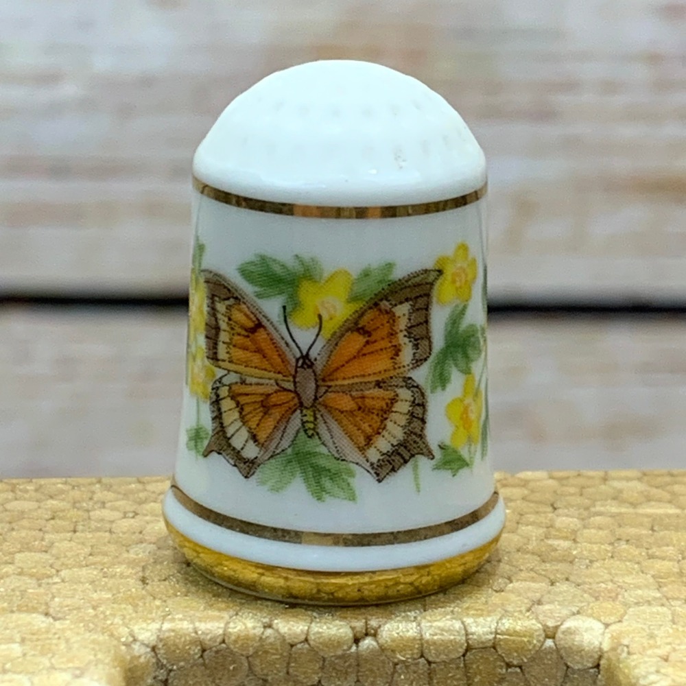 Franklin Porcelain Goatweed‎ Butterfly Arkansas Thimble 1979 Limited Edition